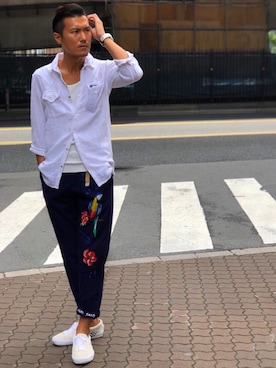 「Safari」｜「アイテム（スリッポン）」を使った、_tsubasa_yさん（メンズ・181cm）の夏コーディネート