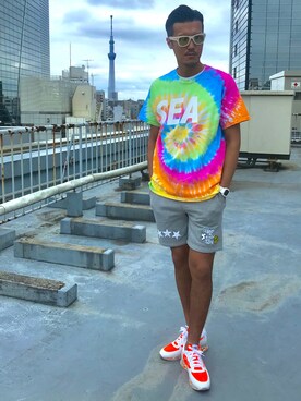 「STUD MUFFIN（スタッドマフィン）のアイテム（パンツ）」を使った、_tsubasa_yさん（メンズ・181cm）の夏コーディネート