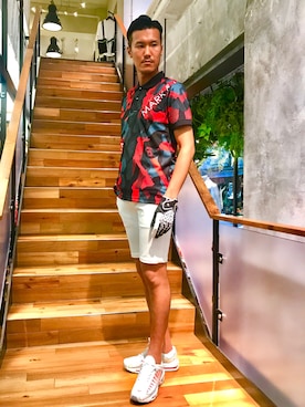 「スポーツ」｜「アイテム（ポロシャツ）」を使った、_tsubasa_yさん（メンズ・181cm）の夏コーディネート
