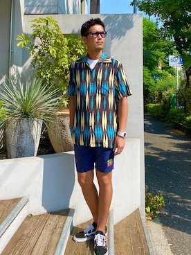 「アロハシャツ」｜_tsubasa_yさん（メンズ・181cm）の夏コーディネート