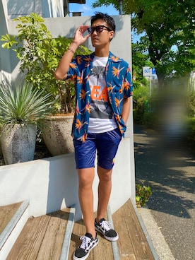 「アロハシャツ」｜_tsubasa_yさん（メンズ・181cm）の夏コーディネート