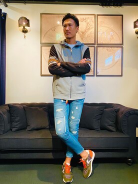 「P.M.D.S.（ピー エム ディー エス）のアイテム（パーカー）」を使った、_tsubasa_yさん（メンズ・181cm）の秋コーディネート
