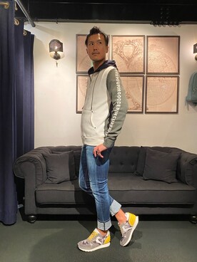 「P.M.D.S.（ピー エム ディー エス）のアイテム（パーカー）」を使った、_tsubasa_yさん（メンズ・181cm）の秋コーディネート