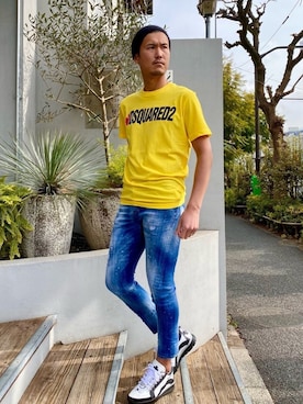 「DSQUARED2（ディースクエアード）のアイテム（シューズ）」を使った、_tsubasa_yさん（メンズ・181cm）の冬コーディネート