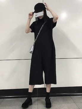 「日系极简」｜「アイテム（オールインワン・サロペット）」を使った、Yo  Aoiiiiiさん（レディース・160cm）の夏コーディネート