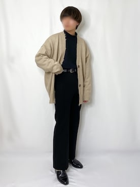 「ダメージカーディガン」｜まつお。さん（メンズ・173cm）の冬コーディネート