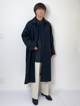 「HARUTA」｜「アイテム（ステンカラーコート）」を使った、まつお。さん（メンズ・173cm）の冬コーディネート