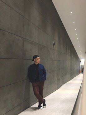 「TAKEO KIKUCHI（タケオキクチ）のアイテム（ブルゾン）」を使った、aaronyaoさん（メンズ・167cm）の冬コーディネート