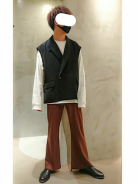 「RYO TAKASHIMA（リョウタカシマ）のアイテム（スラックス）」を使った、なつさん（メンズ・177cm）の秋コーディネート