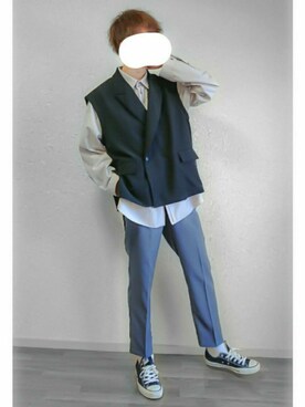 「ASTRONOMY（アストロノミー）のアイテム（テーラードジャケット）」を使った、なつさん（メンズ・177cm）の秋コーディネート