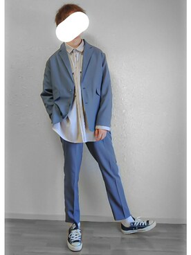 「ASTRONOMY（アストロノミー）のアイテム（テーラードジャケット）」を使った、なつさん（メンズ・177cm）の秋コーディネート