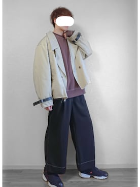 「ショートブルゾン」｜「アイテム（その他）」を使った、なつさん（メンズ・177cm）の秋コーディネート