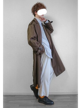 「neos（ネオス）のアイテム（トレンチコート）」を使った、なつさん（メンズ・177cm）の秋コーディネート