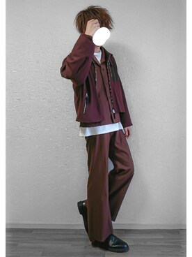 「RYO TAKASHIMA（リョウタカシマ）のアイテム（スラックス）」を使った、なつさん（メンズ・177cm）の秋コーディネート