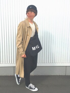 「Daniel Wellington」｜「アイテム（ハンチング/ベレー帽）」を使った、てぃんまるさん（メンズ・173cm）の春コーディネート