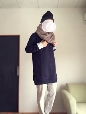 「シャツ×スウェット」｜lilyさん（メンズ・165cm）の冬コーディネート
