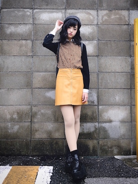 「アイテム（スカート）」を使った、美侑-Miyu-さん（レディース・158cm・10代）の秋コーディネート