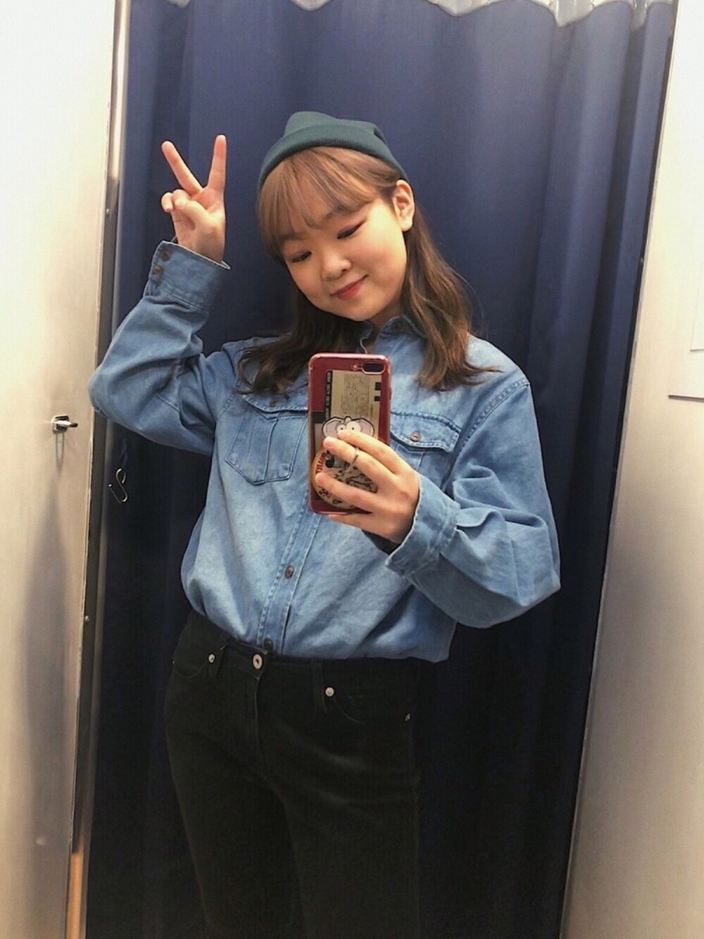 「GU」｜「GUのアイテム（トップス、ブルー系）」を使った、YUURIさん（レディース・157cm）の夏コーディネートの1枚目の写真