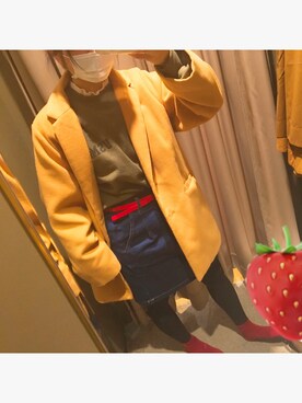 「RETRO GIRL（レトロガール）のアイテム（チェスターコート）」を使った、も.さん（レディース・158cm）の春コーディネート
