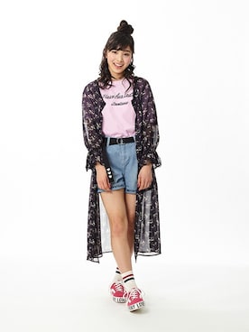 「袖フリル」｜Lovetoxicさん（キッズ・157cm）の秋コーディネート