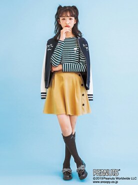 スタジャンを使った 女の子コーデ の人気ファッションコーディネート Wear