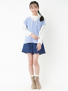 「Lindsay（リンジィ）のアイテム」を使った、Lovetoxicさん（キッズ・156cm）の春コーディネート