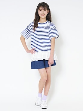 「Lindsay（リンジィ）のアイテム」を使った、Lovetoxicさん（キッズ・152cm）の春コーディネート