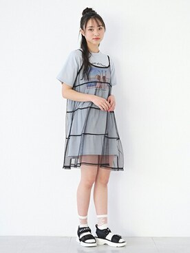 「キッズファッション」｜「アイテム（アンサンブル）」を使った、Lovetoxicさん（キッズ・159cm）の夏コーディネート