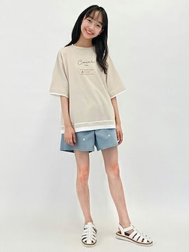 「pom ponette junior（ポンポネットジュニア）のアイテム」を使った、Lovetoxicさん（キッズ・158cm）の夏コーディネート