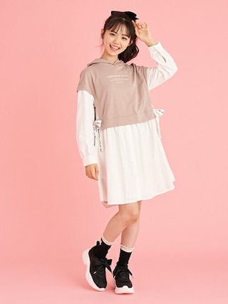 Mezzo Piano Junior メゾピアノジュニア の 肩ファスナーアイスクリーム転写プリントワンピース ワンピース Wear