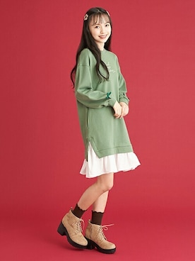 「Lindsay（リンジィ）のアイテム」を使った、Lovetoxicさん（キッズ・155cm）の秋コーディネート