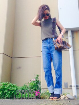 「コルクヒール」｜「アイテム（その他）」を使った、あろまんØさん（レディース・160cm）の夏コーディネート