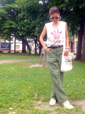 「Yuge（ユージュ）のアイテム」を使った、あろまんØさん（レディース・160cm）の夏コーディネート