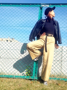 「コーデュロイキャップ」｜あろまんØさん（レディース・160cm）の秋コーディネート