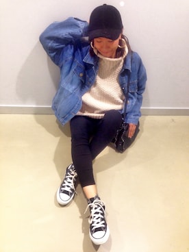 「コーデュロイキャップ」｜あろまんØさん（レディース・160cm）の秋コーディネート