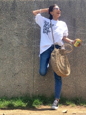 「BEAMS（ビームス）のアイテム（ピアス（片耳用））」を使った、あろまんØさん（レディース・160cm）の春コーディネート