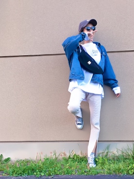 「RED CHOP WORKS（レッドチョップワークス）のアイテム（レギンス/スパッツ）」を使った、あろまんØさん（レディース・160cm）の秋コーディネート