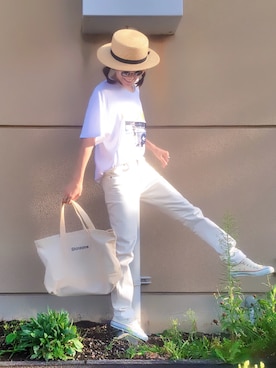 「Another Edition（アナザーエディション）のアイテム（帽子）」を使った、あろまんØさん（レディース・160cm）の夏コーディネート