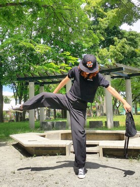 「BT21（ビーティーイシビル）のアイテム」を使った、あろまんØさん（レディース・160cm）の夏コーディネート