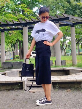 「RIM.ARK（リムアーク）のアイテム（ピアス（両耳用））」を使った、あろまんØさん（レディース・160cm）の夏コーディネート