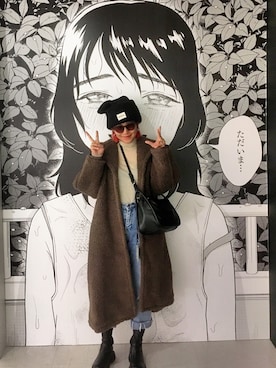 「ADER error（アーダーエラー）のアイテム（帽子）」を使った、あろまんØさん（レディース・160cm）の冬コーディネート