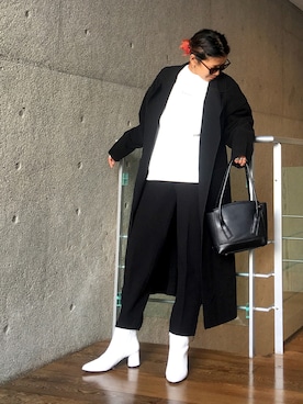 「rectangle（レクタングル）のアイテム（チェスターコート）」を使った、あろまんØさん（レディース・160cm）の冬コーディネート