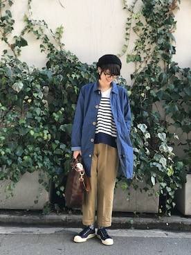 「orcival」｜「アイテム（ダウンジャケット/コート）」を使った、mocciさん（レディース・163cm）の春コーディネート