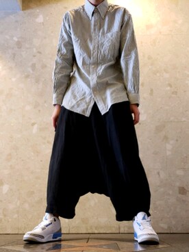 「NIKE（ナイキ）のアイテム（スニーカー、ホワイト系）」を使った、shunさん（メンズ・173cm）の春コーディネート