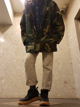 「NIKE（ナイキ）のアイテム（スニーカー、ブラック系）」を使った、shunさん（メンズ・173cm）の冬コーディネート