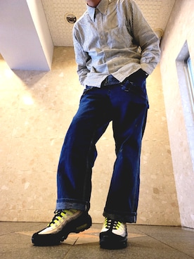 「NIKE（ナイキ）のアイテム（スニーカー、グリーン系）」を使った、shunさん（メンズ・173cm）の春コーディネート