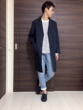 「Buffalo Bobs（バッファローボブズ）のアイテム（モカシン/デッキシューズ）」を使った、りょーすけさん（メンズ・178cm）の春コーディネート