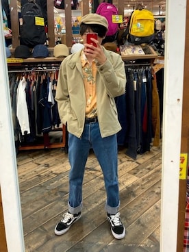 「アロハシャツ」｜「アイテム（ブルゾン）」を使った、りさん（メンズ・175cm）の夏コーディネート