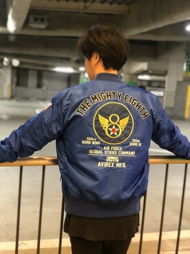 「新作」｜「アイテム（MA-1）」を使った、正さん（メンズ・170cm）の冬コーディネート