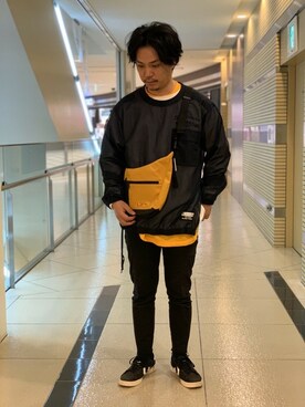 「シースルー」｜「アイテム（ブルゾン）」を使った、正さん（メンズ・170cm）の春コーディネート